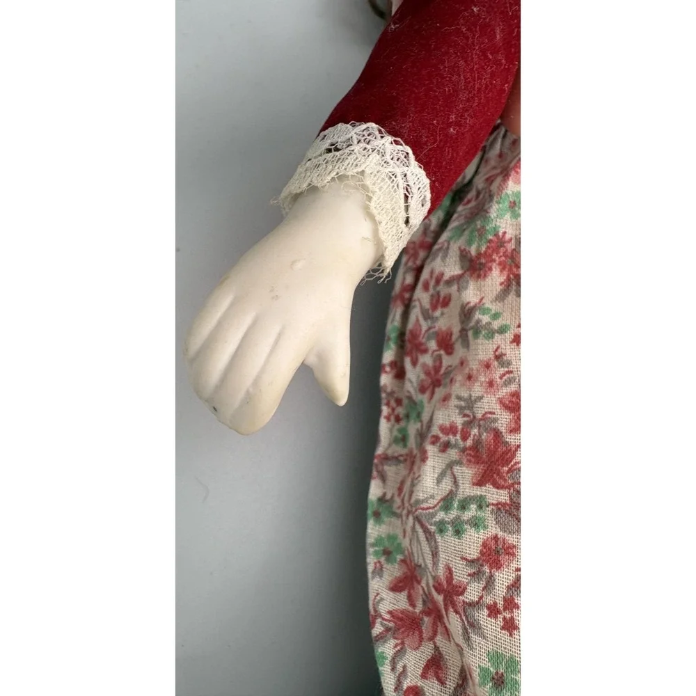 Vintage Creepy Bisque Porcelain Doll in‎ Dress 18